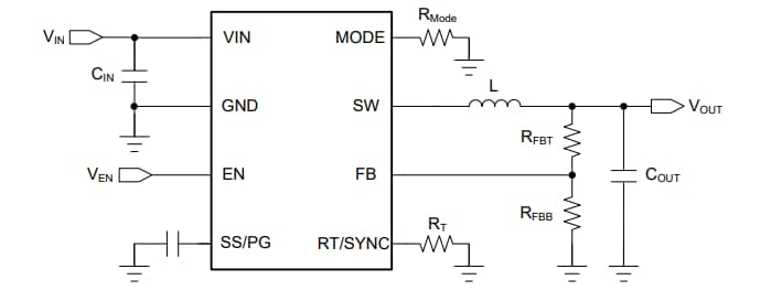Schéma - Texas Instruments Convertisseurs Buck synchrones TPS543x21